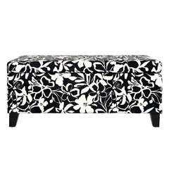 Luxury Storage Ottoman with Floral Patterned Fabric