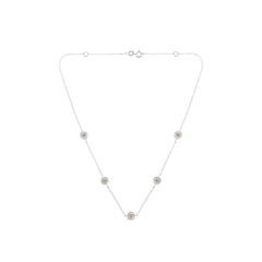 Sterling Silver Diamond Station Necklace (1/2 cttw, I-J Color, I1-I2 Clarity)