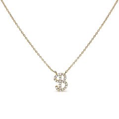 10K White Gold Diamond Accent "A" Initial Script Style Pendant Necklace