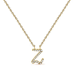 10K White Gold Diamond Accent "A" Initial Script Style Pendant Necklace
