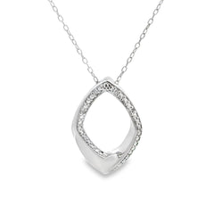 Genuine .02ct Diamond Fashion Pendants Sterling Silver