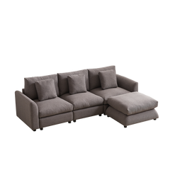 102.2 Inch Combination Modular Sofa with Ottoman Grey