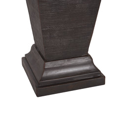 35.5' Dark Brown Concrete Tall Column Fountain with LED Lights