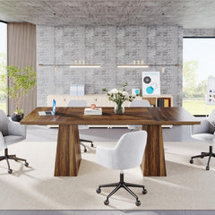 Executive Desk, Workstation With Double Pedestal For Home Office
