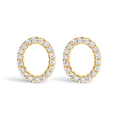 10K White Gold 1/10 Cttw Diamond Initial “A†Stud Earring