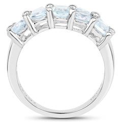 3.60 Carat Genuine Blue Topaz .925 Sterling Silver Ring