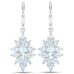 19.18 Carat Genuine Blue Topaz .925 Sterling Silver 3 Piece Jewelry Set (Ring, Earrings, and Pendant w/ Chain)