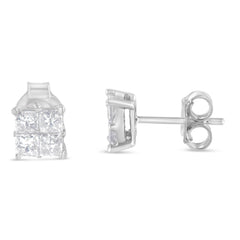 10K White Gold Diamond Stud Earrings (3/4 cttw, H-I Color, SI2-I1 Clarity)