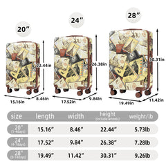 3-Piece PC Spinner Wheel Luggage Set with Printed Pattern