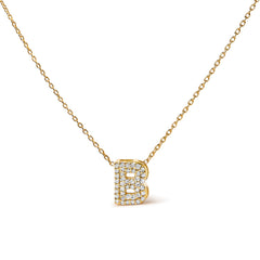 10K White Gold Diamond Accent "A" Initial Bubble Pendant Necklace