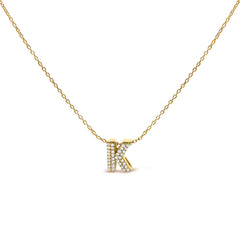 10K White Gold Diamond Accent "A" Initial Bubble Pendant Necklace