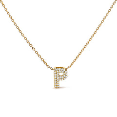 10K White Gold Diamond Accent "A" Initial Bubble Pendant Necklace