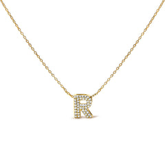 10K White Gold Diamond Accent "A" Initial Bubble Pendant Necklace