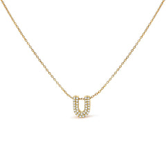 10K White Gold Diamond Accent "A" Initial Bubble Pendant Necklace