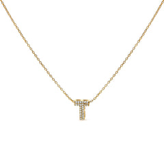 10K White Gold Diamond Accent "A" Initial Bubble Pendant Necklace