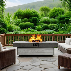 Outdoor Firepit Table 48 x 24 Inch Rectangle Fire Pit Table