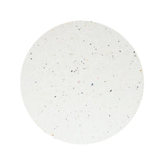 Outdoor Terrazzo Concrete Drum End Table - White Terrazzo