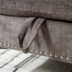 L Shaped Sectional Sofa Chenille Dark Gray