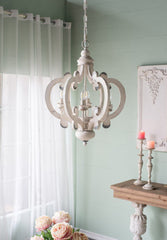 Farmhouse 6-Light Wood Chandelier Pendant Light Fixture