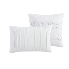 Sutton 6-Piece Ivory Textured Jacquard Comforter Ensemble