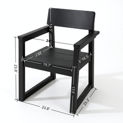 Black HDPE Outdoor & Garden Armchairs with Modernist Design