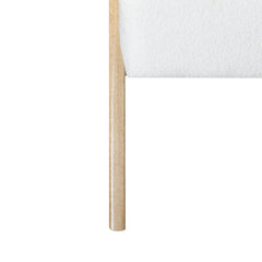 Modern Accent Chair with White Polyester Upholstery and Solid Wood Frame
