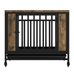 Wooden Dog House Dining Table with Iron Door