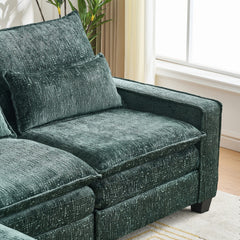 Modern Comfy Chenille L Shaped Sectional Sofa with Movable Ottoman