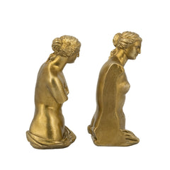 Set of 2 4.5x5x10' Venus de Milo Bust Bookends with Gold Finish