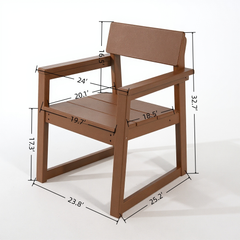 HDPE Outdoor Dining Armchairs with Backrest and Armrests