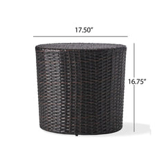 Barrel Side Table With Handcrafted Details
