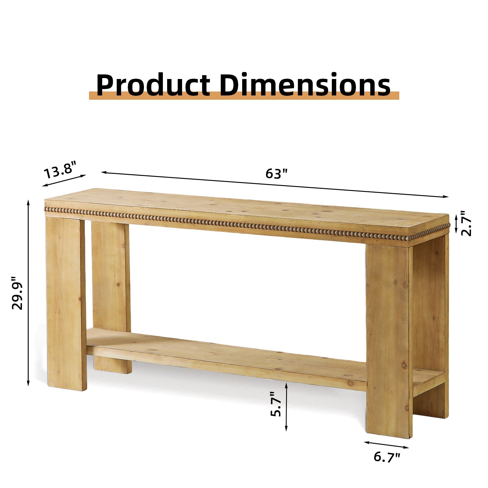 boho console table with storage
