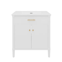 Bathroom Vanity With Sink, Soft Close Doors And Adjustable Shelf