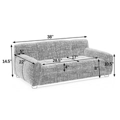 Soft Comfortable Pet Sofa with Backrest and Armrests in Blue