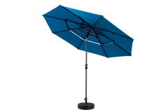 Aluminium 10ft 3 Tier Auto-tilt Outdoor Patio Umbrella - Dark Blue