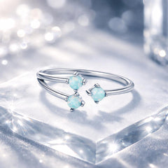 925 Sterling Silver Translucent Opal Ring for Women
