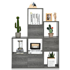 Freestanding Display Shelf for Living Room-Gray