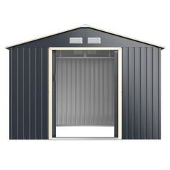 9 x 6 Feet Metal Storage Shed for Garden and Tools-Gray