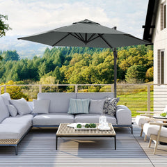 9 FT Cantilever Patio Umbrella with Vented Top and Sun-Protective Canopy