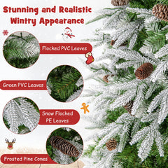 6/7.5/9 FT Pre-Lit Artificial Christmas Tree with 765/1135/1871 Tips and 280/470/690 Warm-White LED Lights