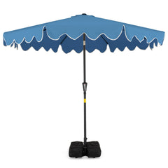9 Feet Patio Umbrella with Weighted Base and Sandbags