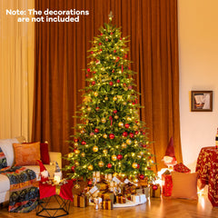 7.5 Feet Pre-Lit Artificial Christmas Tree with Warm White LED Lights