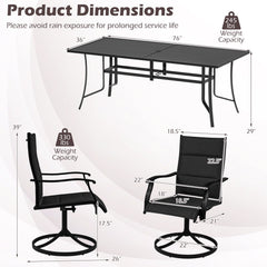 9-Piece Outdoor Dining Set for 8 with Umbrella Hole and 8 Chairs