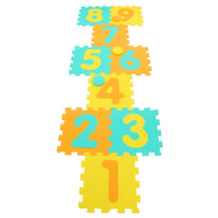 9 Pieces Interlocking Foam Puzzle Floor Mat with 3 Marker Discs