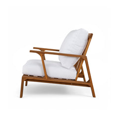 Acacia Wood Outdoor Sofa Set for 4 with Cushions and Coffee Table