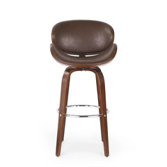 Lumos Mid Century Modern Upholstered Swivel Barstool