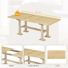 Artisanal 6-Piece Extendable Solid Wood Dining Set with Bench Seating
