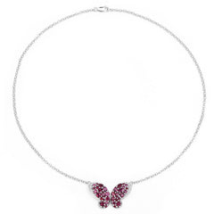 4.15 Carat Genuine Rhodolite and White Topaz .925 Sterling Silver Pendant