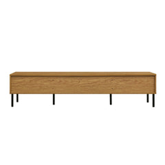 Boho TV Stand for TVs Up to 80" with Rattan Decoration and Metal Legs