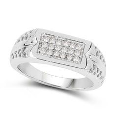 0.27 Carat Genuine White Diamond .925 Sterling Silver Ring